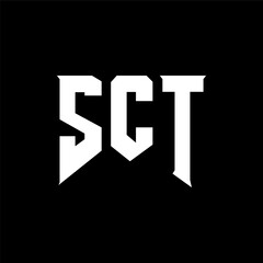 SCT letter logo design for technology company. SCT logo design black and white color combination. SCT logo, SCT vector, SCT design, SCT icon, SCT alphabet. SCT typography logo design.