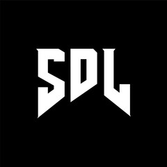 Fototapeta premium SDL letter logo design for technology company. SDL logo design black and white color combination. SDL logo, SDL vector, SDL design, SDL icon, SDL alphabet. SDL typography logo design.