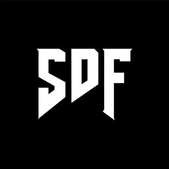 SDF letter logo design for technology company. SDF logo design black and white color combination. SDF logo, SDF vector, SDF design, SDF icon, SDF alphabet. SDF typography logo design.
