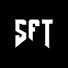 SFT letter logo design for technology company. SFT logo design black and white color combination. SFT logo, SFT vector, SFT design, SFT icon, SFT alphabet. SFT typography logo design.