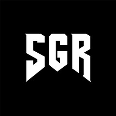 SGR letter logo design for technology company. SGR logo design black and white color combination. SGR logo, SGR vector, SGR design, SGR icon, SGR alphabet. SGR typography logo design.