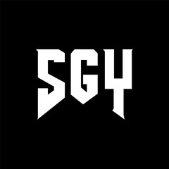SGY letter logo design for technology company. SGY logo design black and white color combination. SGY logo, SGY vector, SGY design, SGY icon, SGY alphabet. SGY typography logo design.