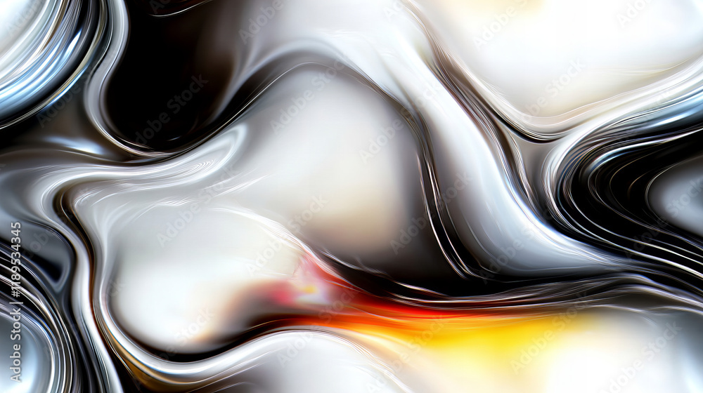 Wall mural swirling abstract patterns create dynamic movement in black, white, and soft hues during a vibrant a
