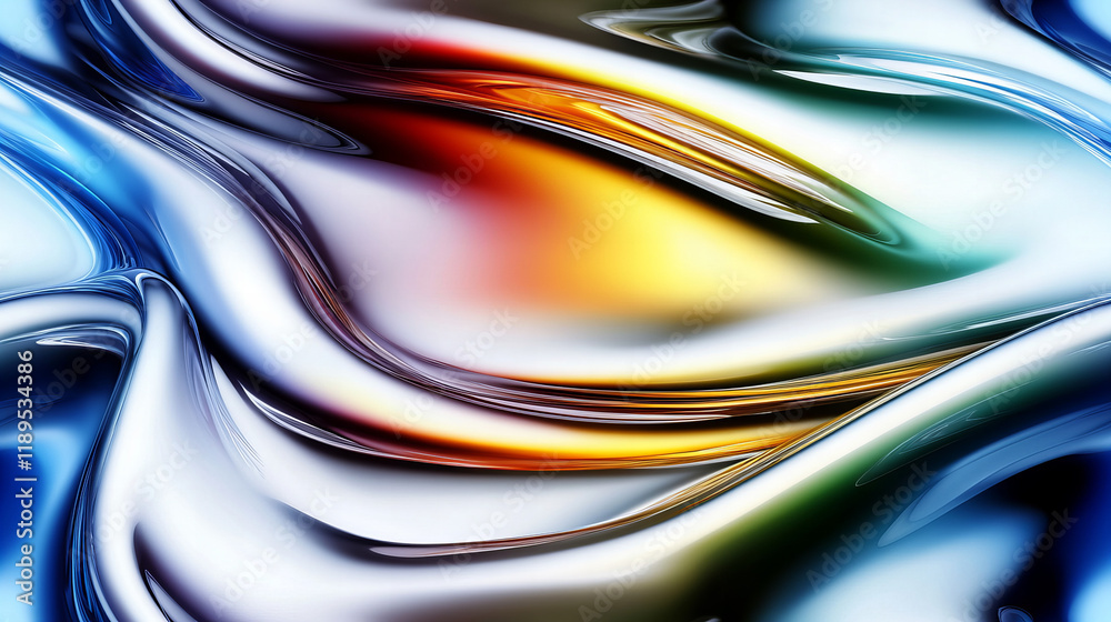 Wall mural colorful wave patterns blend harmoniously in an abstract design showcasing fluid motion and vibrant 