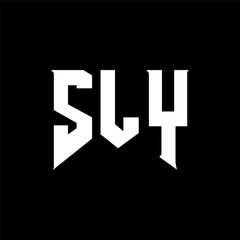 SLY letter logo design for technology company. SLY logo design black and white color combination. SLY logo, SLY vector, SLY design, SLY icon, SLY alphabet. SLY typography logo design.