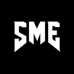 SME letter logo design for technology company. SME logo design black and white color combination. SME logo, SME vector, SME design, SME icon, SME alphabet. SME typography logo design.