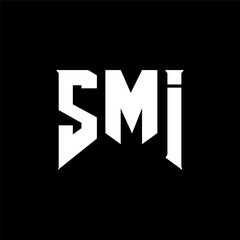 SMI letter logo design for technology company. SMI logo design black and white color combination. SMI logo, SMI vector, SMI design, SMI icon, SMI alphabet. SMI typography logo design.