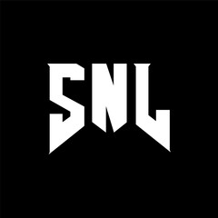 SNL letter logo design for technology company. SNL logo design black and white color combination. SNL logo, SNL vector, SNL design, SNL icon, SNL alphabet. SNL typography logo design.