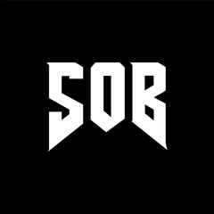 SOB letter logo design for technology company. SOB logo design black and white color combination. SOB logo, SOB vector, SOB design, SOB icon, SOB alphabet. SOB typography logo design.