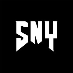 SNY letter logo design for technology company. SNY logo design black and white color combination. SNY logo, SNY vector, SNY design, SNY icon, SNY alphabet. SNY typography logo design.