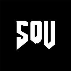 SQU letter logo design for technology company. SQU logo design black and white color combination. SQU logo, SQU vector, SQU design, SQU icon, SQU alphabet. SQU typography logo design.
