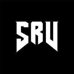 SRV letter logo design for technology company. SRV logo design black and white color combination. SRV logo, SRV vector, SRV design, SRV icon, SRV alphabet. SRV typography logo design.