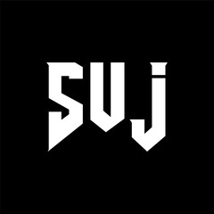Obraz premium SUJ letter logo design for technology company. SUJ logo design black and white color combination. SUJ logo, SUJ vector, SUJ design, SUJ icon, SUJ alphabet. SUJ typography logo design.