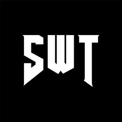 SWT letter logo design for technology company. SWT logo design black and white color combination. SWT logo, SWT vector, SWT design, SWT icon, SWT alphabet. SWT typography logo design.