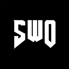 SWO letter logo design for technology company. SWO logo design black and white color combination. SWO logo, SWO vector, SWO design, SWO icon, SWO alphabet. SWO typography logo design.