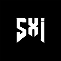 SXI letter logo design for technology company. SXI logo design black and white color combination. SXI logo, SXI vector, SXI design, SXI icon, SXI alphabet. SXI typography logo design.