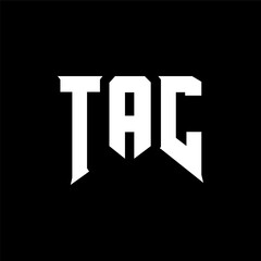 Fototapeta premium TAC letter logo design for technology company. TAC logo design black and white color combination. TAC logo, TAC vector, TAC design, TAC icon, TAC alphabet. TAC typography logo design.
