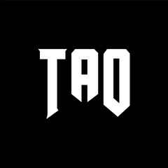 TAO letter logo design for technology company. TAO logo design black and white color combination. TAO logo, TAO vector, TAO design, TAO icon, TAO alphabet. TAO typography logo design.