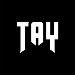 TAY letter logo design for technology company. TAY logo design black and white color combination. TAY logo, TAY vector, TAY design, TAY icon, TAY alphabet. TAY typography logo design.