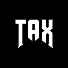 TAX letter logo design for technology company. TAX logo design black and white color combination. TAX logo, TAX vector, TAX design, TAX icon, TAX alphabet. TAX typography logo design.