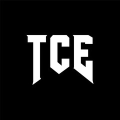 TCE letter logo design for technology company. TCE logo design black and white color combination. TCE logo, TCE vector, TCE design, TCE icon, TCE alphabet. TCE typography logo design.