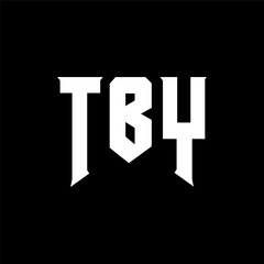 TBY letter logo design for technology company. TBY logo design black and white color combination. TBY logo, TBY vector, TBY design, TBY icon, TBY alphabet. TBY typography logo design.