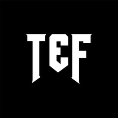TEF letter logo design for technology company. TEF logo design black and white color combination. TEF logo, TEF vector, TEF design, TEF icon, TEF alphabet. TEF typography logo design.