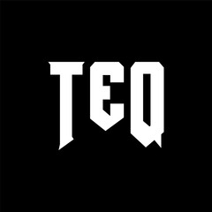 Fototapeta premium TEQ letter logo design for technology company. TEQ logo design black and white color combination. TEQ logo, TEQ vector, TEQ design, TEQ icon, TEQ alphabet. TEQ typography logo design.