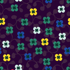 Abstract hand drawn flowers, seamless patterns with floral for fabric, textiles, clothing, poster, cover, banner, wall art, home decor, background. Vector illustration