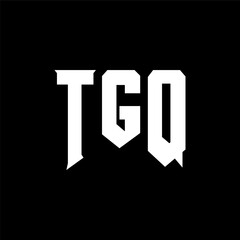 Fototapeta premium TGQ letter logo design for technology company. TGQ logo design black and white color combination. TGQ logo, TGQ vector, TGQ design, TGQ icon, TGQ alphabet. TGQ typography logo design.