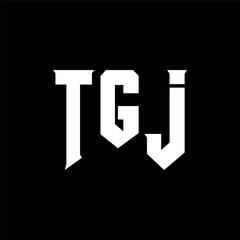 TGJ letter logo design for technology company. TGJ logo design black and white color combination. TGJ logo, TGJ vector, TGJ design, TGJ icon, TGJ alphabet. TGJ typography logo design.