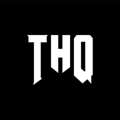 THQ letter logo design for technology company. THQ logo design black and white color combination. THQ logo, THQ vector, THQ design, THQ icon, THQ alphabet. THQ typography logo design.