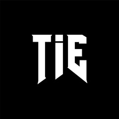 TIE letter logo design for technology company. TIE logo design black and white color combination. TIE logo, TIE vector, TIE design, TIE icon, TIE alphabet. TIE typography logo design.