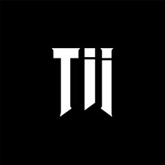 TII letter logo design for technology company. TII logo design black and white color combination. TII logo, TII vector, TII design, TII icon, TII alphabet. TII typography logo design.