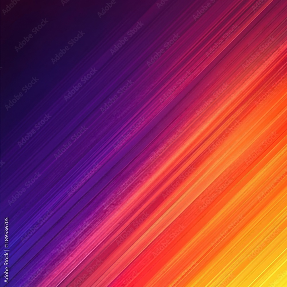 Poster Dynamic gradient background with bold orange to purple diagonal streaks