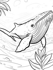 Whale coloring page