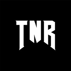 TNR letter logo design for technology company. TNR logo design black and white color combination. TNR logo, TNR vector, TNR design, TNR icon, TNR alphabet. TNR typography logo design.