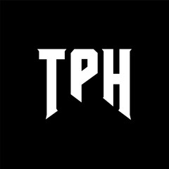 TPH letter logo design for technology company. TPH logo design black and white color combination. TPH logo, TPH vector, TPH design, TPH icon, TPH alphabet. TPH typography logo design.
