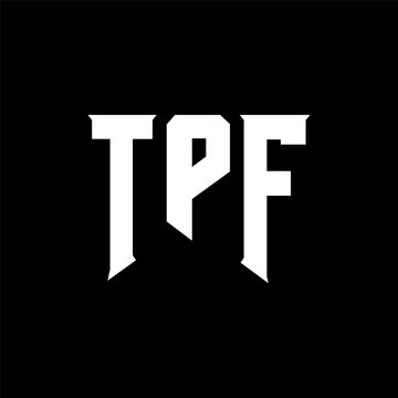 TPF letter logo design for technology company. TPF logo design black and white color combination. TPF logo, TPF vector, TPF design, TPF icon, TPF alphabet. TPF typography logo design.