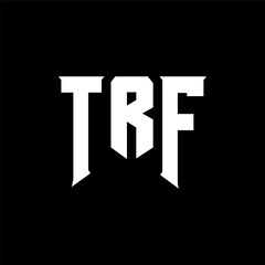 Fototapeta premium TRF letter logo design for technology company. TRF logo design black and white color combination. TRF logo, TRF vector, TRF design, TRF icon, TRF alphabet. TRF typography logo design.