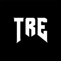 TRE letter logo design for technology company. TRE logo design black and white color combination. TRE logo, TRE vector, TRE design, TRE icon, TRE alphabet. TRE typography logo design.
