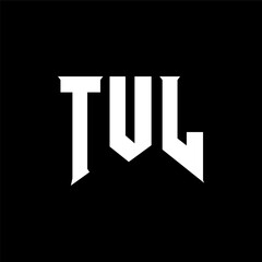 TUL letter logo design for technology company. TUL logo design black and white color combination. TUL logo, TUL vector, TUL design, TUL icon, TUL alphabet. TUL typography logo design.
