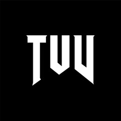 TUV letter logo design for technology company. TUV logo design black and white color combination. TUV logo, TUV vector, TUV design, TUV icon, TUV alphabet. TUV typography logo design.