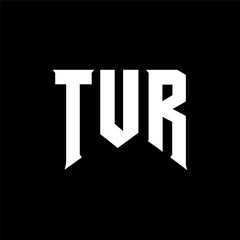 TUR letter logo design for technology company. TUR logo design black and white color combination. TUR logo, TUR vector, TUR design, TUR icon, TUR alphabet. TUR typography logo design.