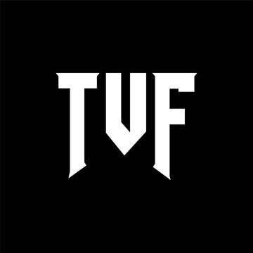 TVF letter logo design for technology company. TVF logo design black and white color combination. TVF logo, TVF vector, TVF design, TVF icon, TVF alphabet. TVF typography logo design.