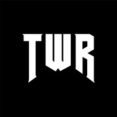 TWR letter logo design for technology company. TWR logo design black and white color combination. TWR logo, TWR vector, TWR design, TWR icon, TWR alphabet. TWR typography logo design.