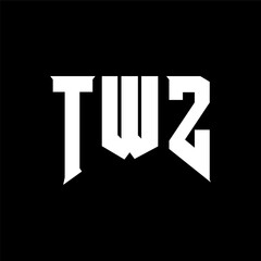 TWZ letter logo design for technology company. TWZ logo design black and white color combination. TWZ logo, TWZ vector, TWZ design, TWZ icon, TWZ alphabet. TWZ typography logo design.