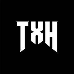 TXH letter logo design for technology company. TXH logo design black and white color combination. TXH logo, TXH vector, TXH design, TXH icon, TXH alphabet. TXH typography logo design.
