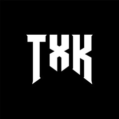 TXK letter logo design for technology company. TXK logo design black and white color combination. TXK logo, TXK vector, TXK design, TXK icon, TXK alphabet. TXK typography logo design.