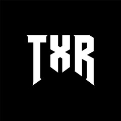 Fototapeta premium TXR letter logo design for technology company. TXR logo design black and white color combination. TXR logo, TXR vector, TXR design, TXR icon, TXR alphabet. TXR typography logo design.